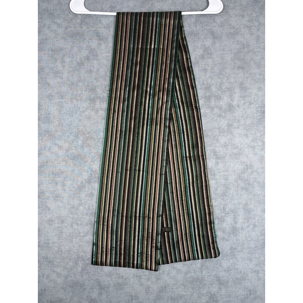 Gordana London Striped Scarf Made In England Viscose Nylon 7x54 Multi Color